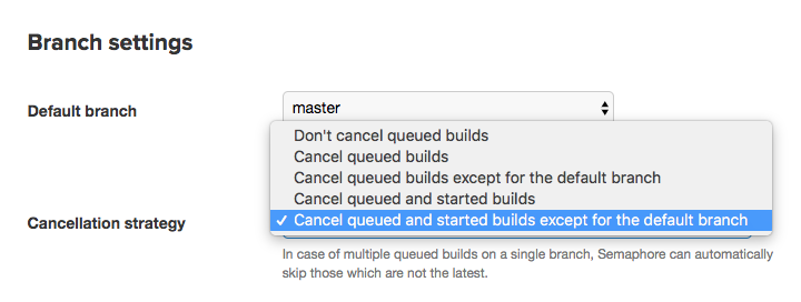 Cancellation Strategy for the Default Branch - Semaphore