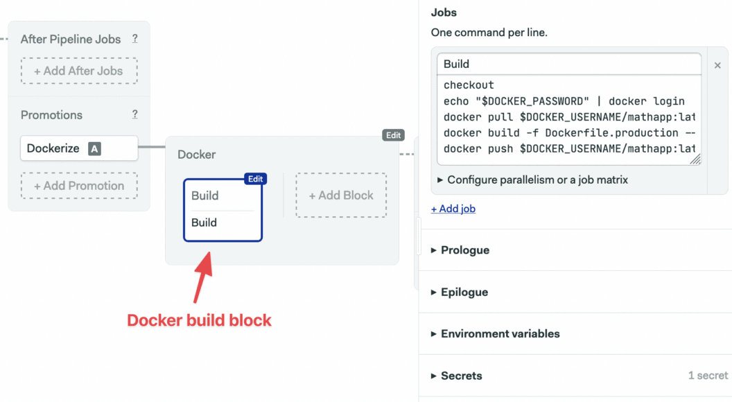 Dockerize Go block