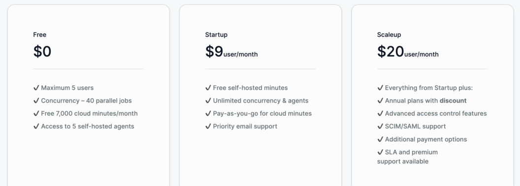 Semaphore pricing page
