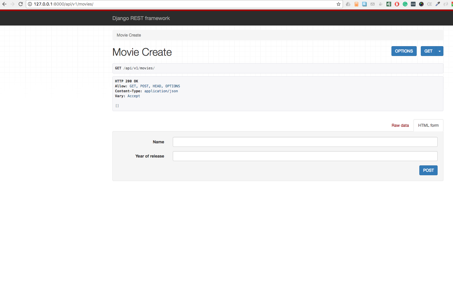 Web Browsable API Interface