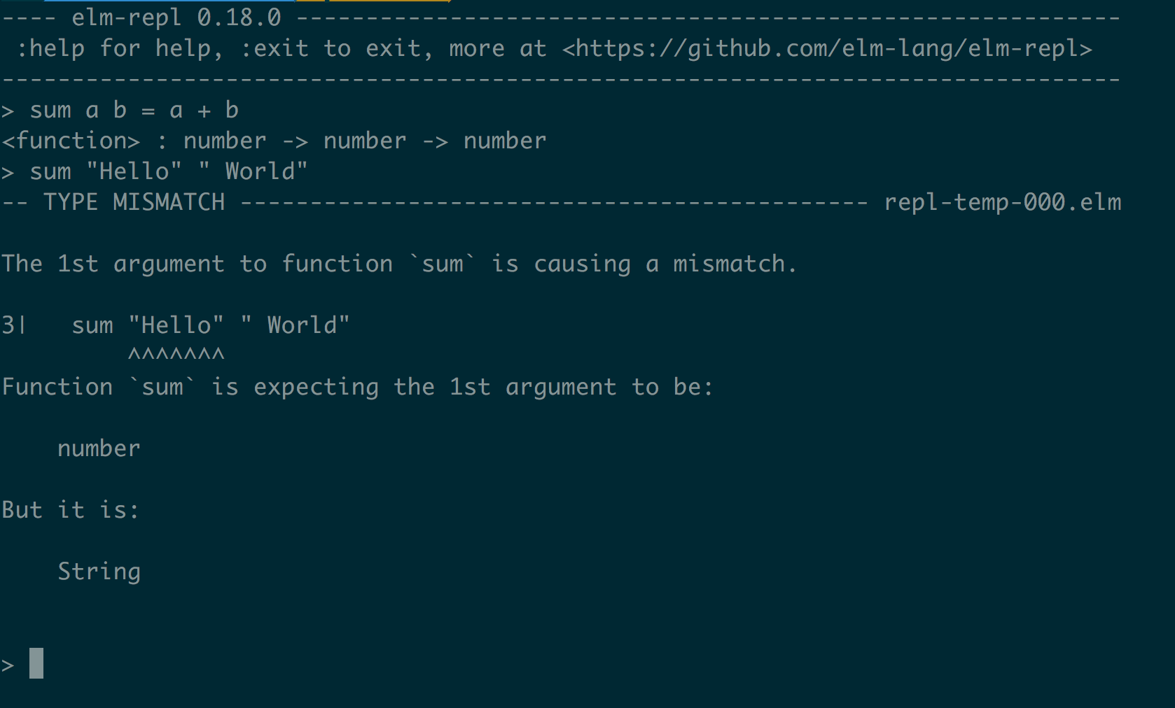 Static type error