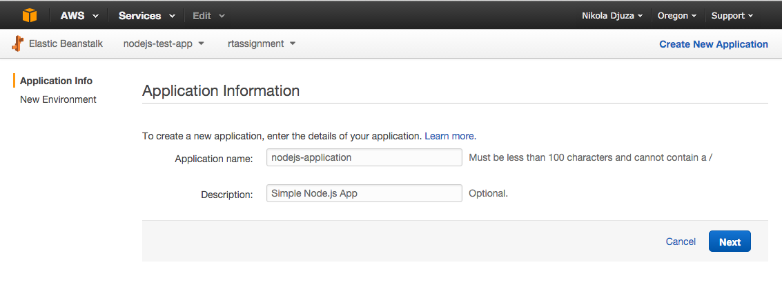 Enter Node.js app name